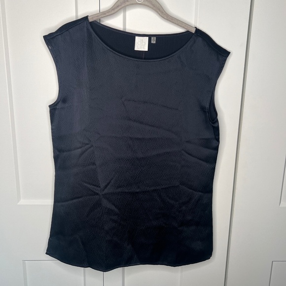 db life Navy Textured Sleeveless Blouse Size Small - Picture 1 of 5